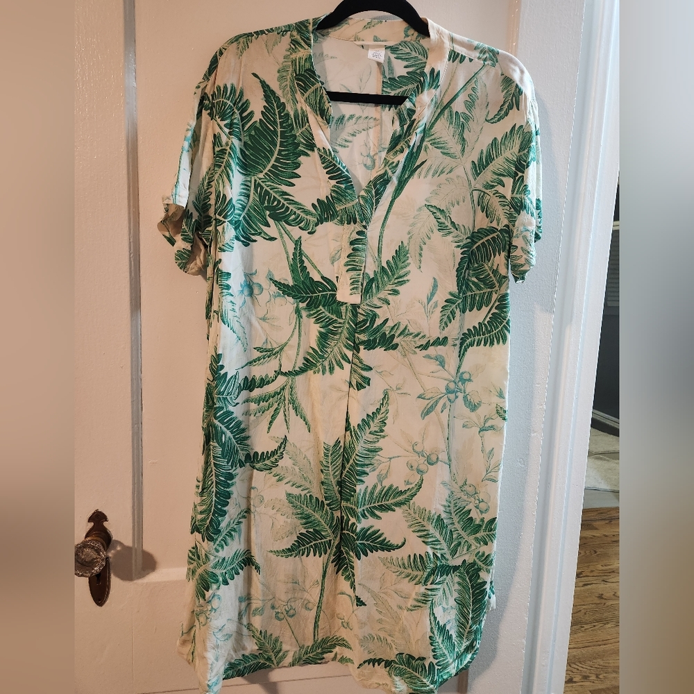 Tropical palm beach cover-up dress